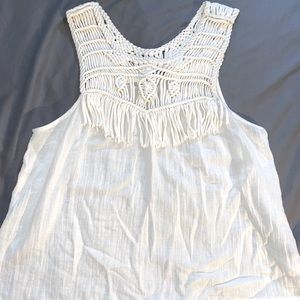 White/cream coloured boho style tank top